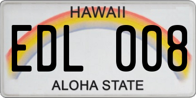 HI license plate EDL008