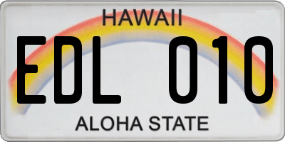HI license plate EDL010