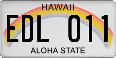 HI license plate EDL011