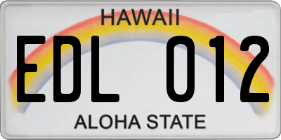 HI license plate EDL012