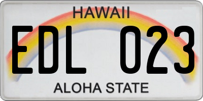 HI license plate EDL023