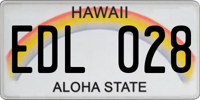 HI license plate EDL028