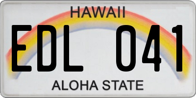 HI license plate EDL041