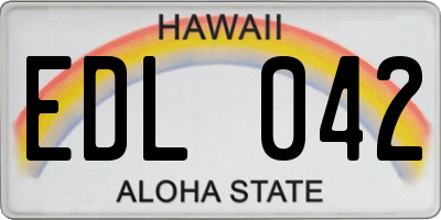 HI license plate EDL042