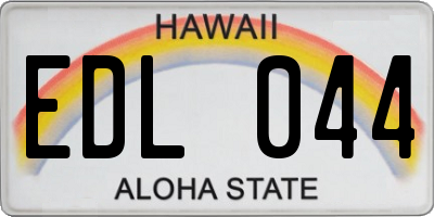 HI license plate EDL044