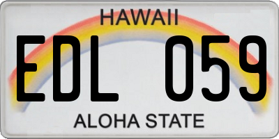HI license plate EDL059