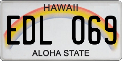 HI license plate EDL069