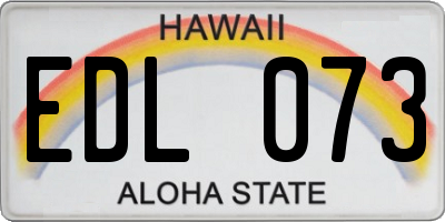 HI license plate EDL073