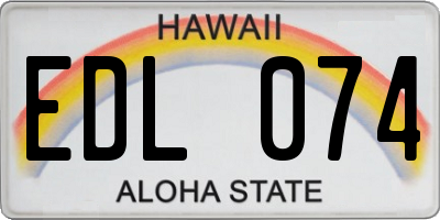 HI license plate EDL074
