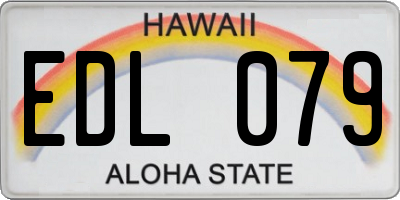 HI license plate EDL079