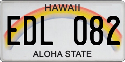 HI license plate EDL082