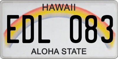 HI license plate EDL083