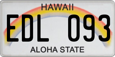 HI license plate EDL093