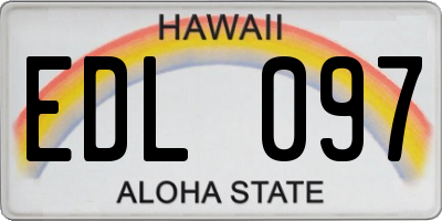 HI license plate EDL097