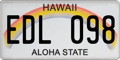 HI license plate EDL098