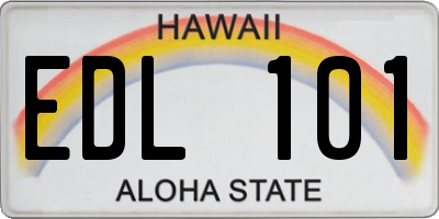 HI license plate EDL101