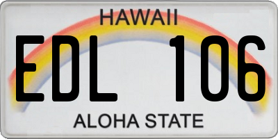 HI license plate EDL106