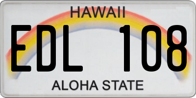 HI license plate EDL108