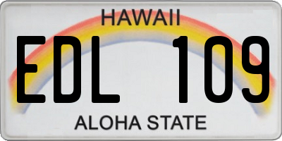 HI license plate EDL109