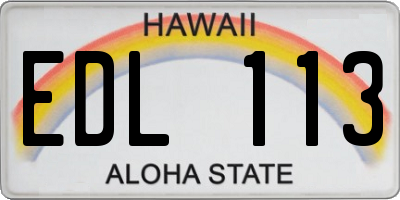 HI license plate EDL113