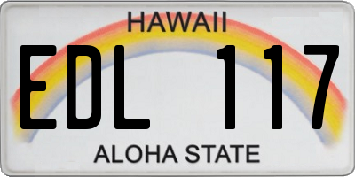 HI license plate EDL117