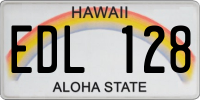 HI license plate EDL128