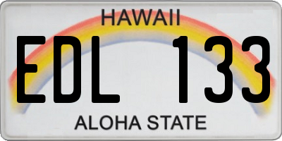HI license plate EDL133