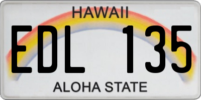 HI license plate EDL135