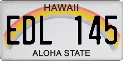 HI license plate EDL145