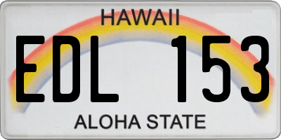 HI license plate EDL153