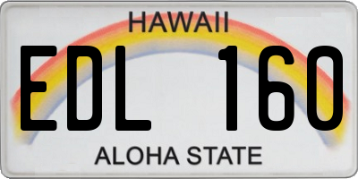 HI license plate EDL160