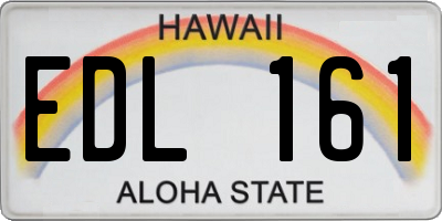 HI license plate EDL161