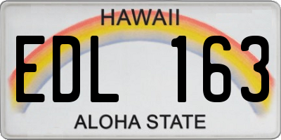 HI license plate EDL163