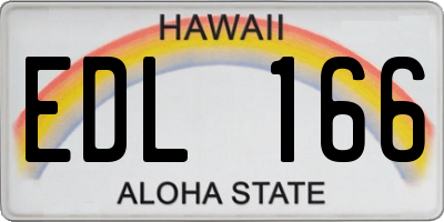 HI license plate EDL166
