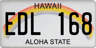 HI license plate EDL168