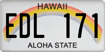 HI license plate EDL171