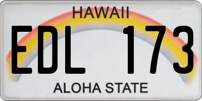 HI license plate EDL173