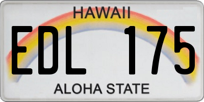 HI license plate EDL175