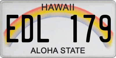 HI license plate EDL179