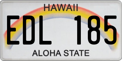 HI license plate EDL185