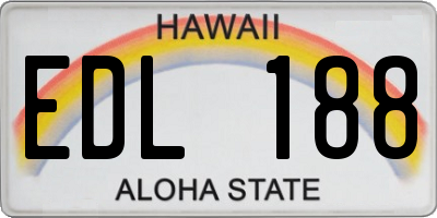 HI license plate EDL188
