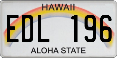 HI license plate EDL196