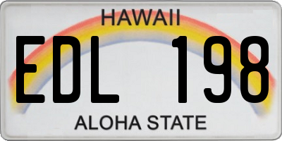 HI license plate EDL198