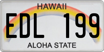 HI license plate EDL199
