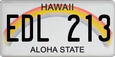 HI license plate EDL213