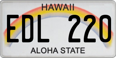HI license plate EDL220