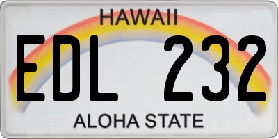 HI license plate EDL232