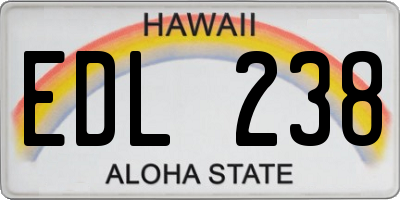 HI license plate EDL238