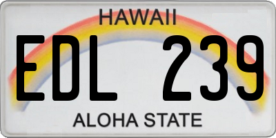 HI license plate EDL239