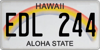 HI license plate EDL244